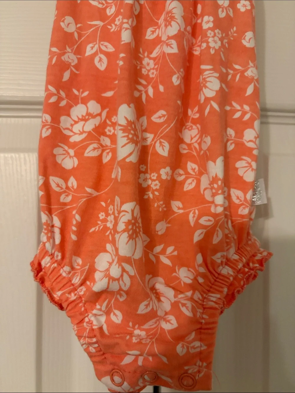 Duck Duck Goose  Floral Sleeveless Baby Romper with Button Straps